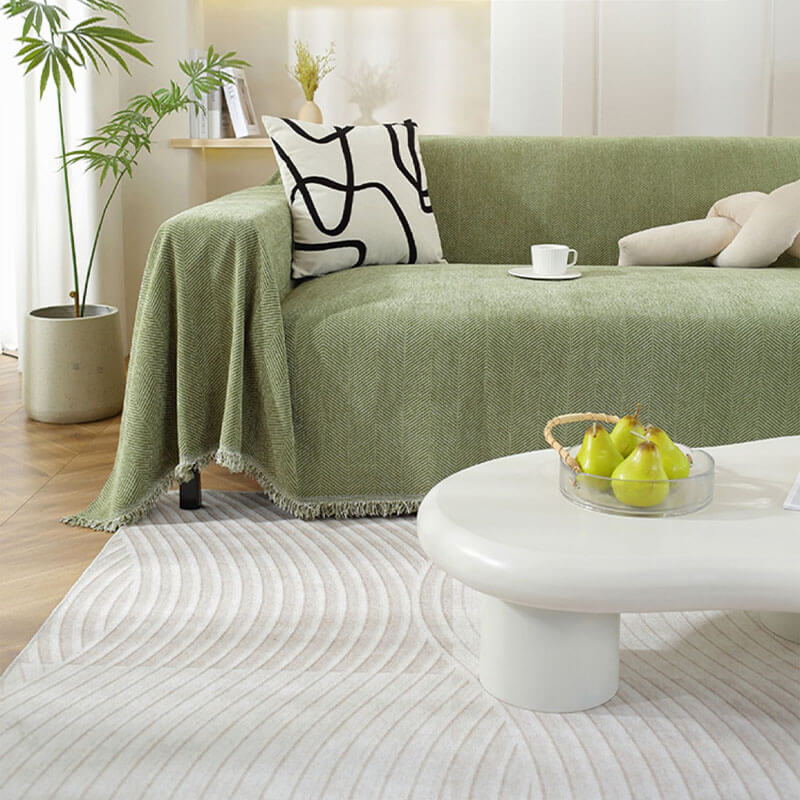 Bayline™ | Visgraat Chenille Dekbedovertrek Met Kwastjes