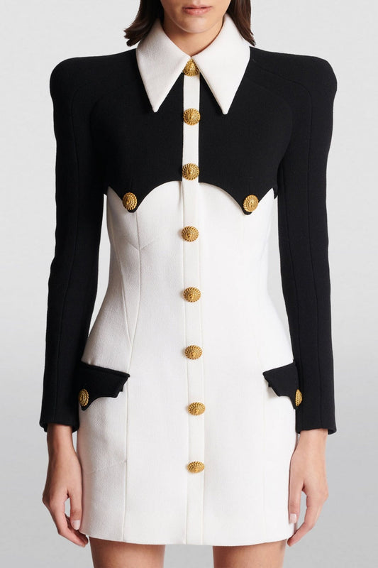 Bayline™ | Gouden Buttond Mini Jurk