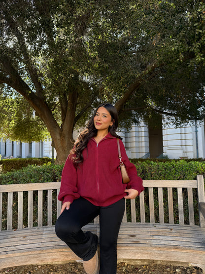 Bayline™ |  Gebreid Oversized Cranberry