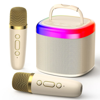 Bayline™ |  D17 Mini Karaoke Machine Voor Kinderen Met Draadloze Microfoons