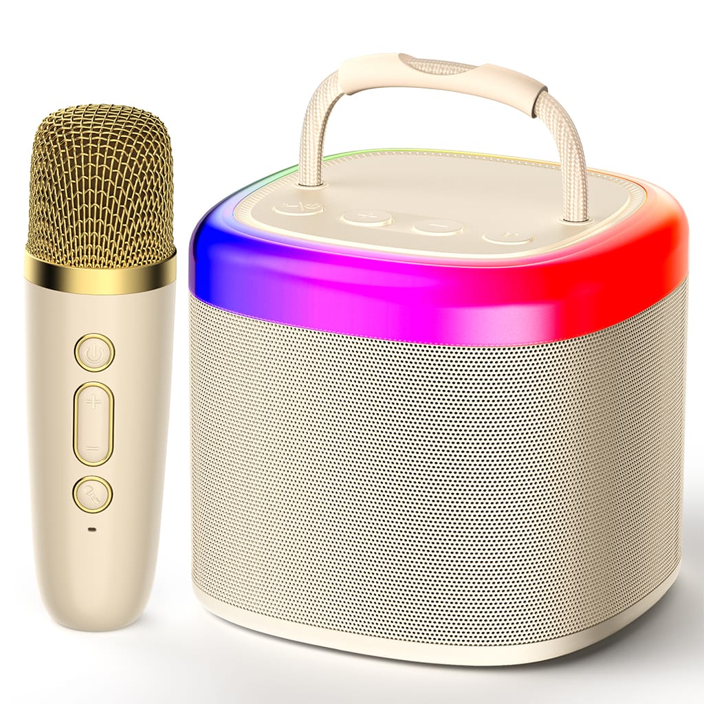 Bayline™ |  D17 Mini Karaoke Machine Voor Kinderen Met Draadloze Microfoons