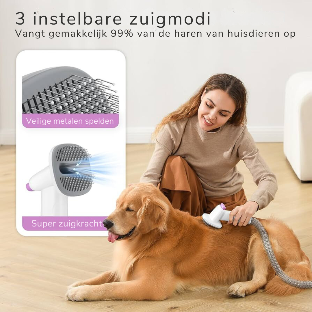 Bayline™ | Stofzuigborstel Voor Verharen & Borstelen,4-In-1 Gereedschap Paars