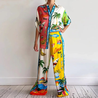 Bayline™ | Unieke Print Casual 2-Delige Satijnen Set