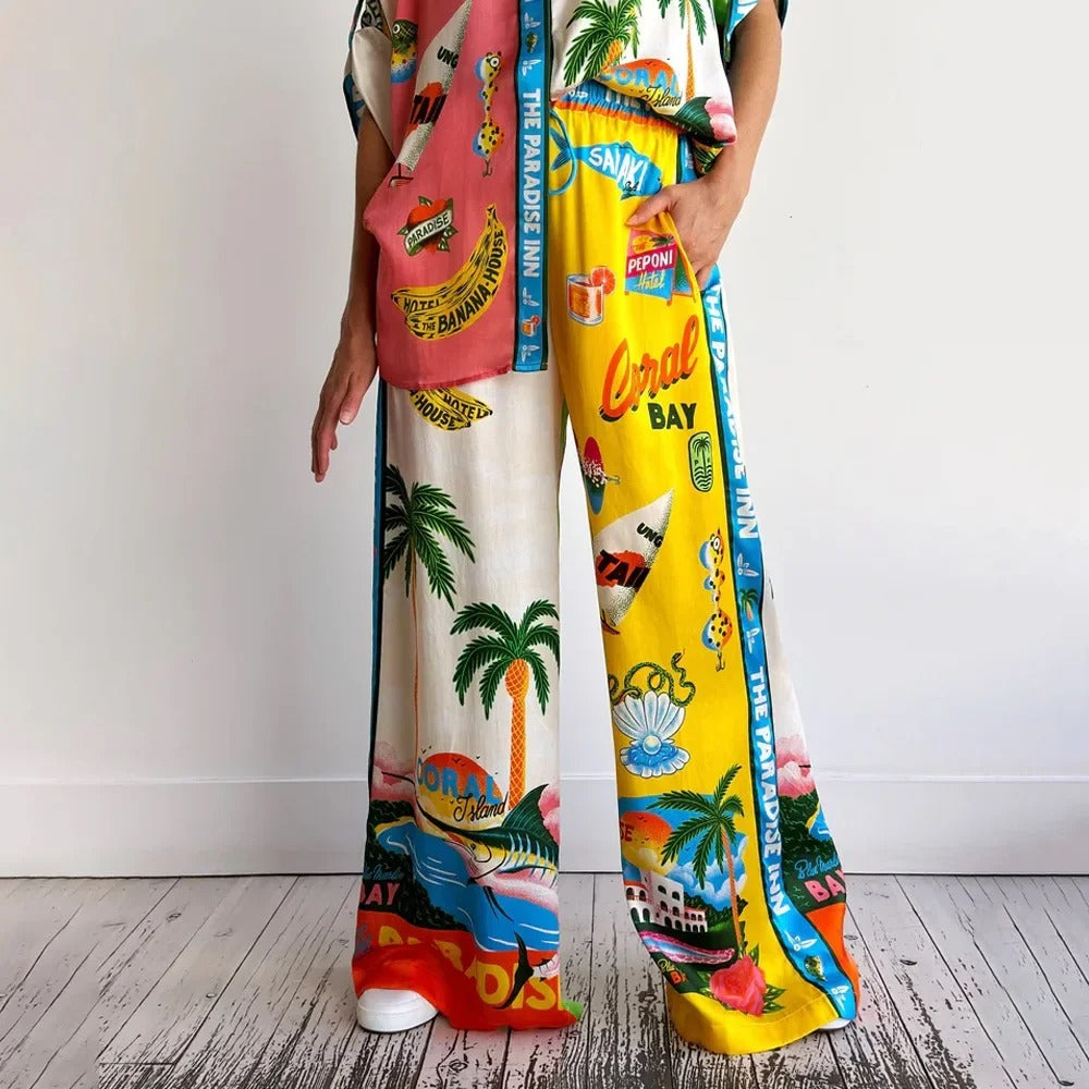 Bayline™ | Unieke Print Casual 2-Delige Satijnen Set