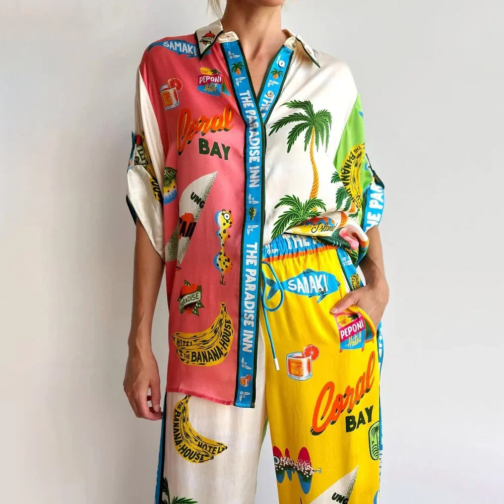 Bayline™ | Unieke Print Casual 2-Delige Satijnen Set