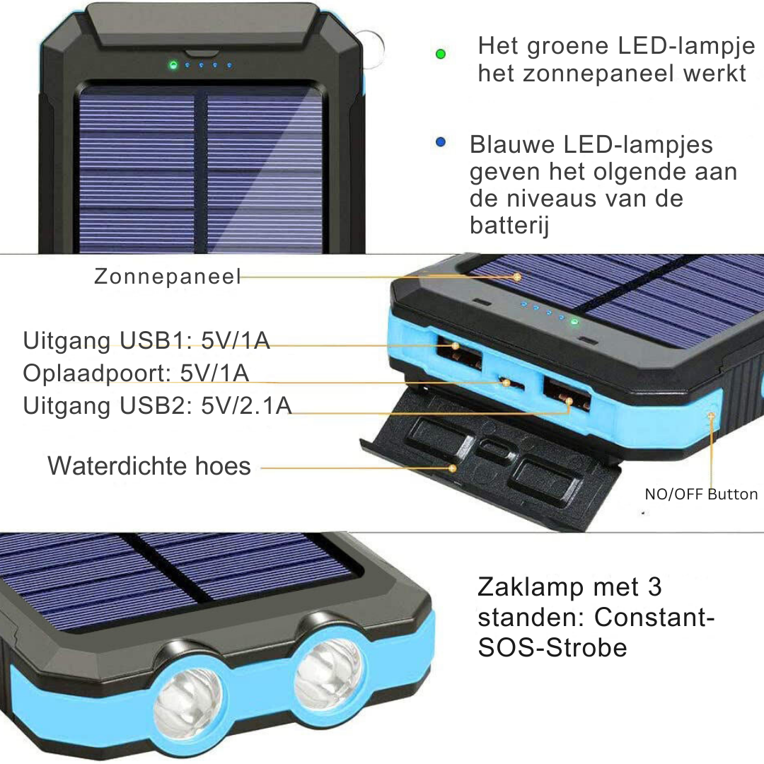 Bayline™ | Zonne-Energie Bank Oplader
