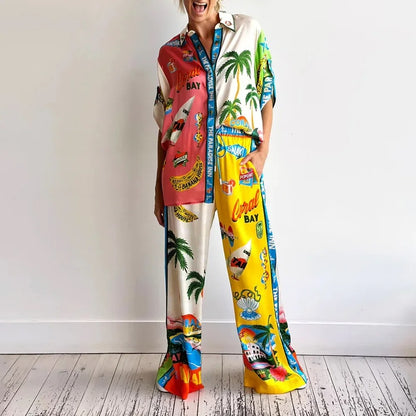 Bayline™ | Unieke Print Casual 2-Delige Satijnen Set