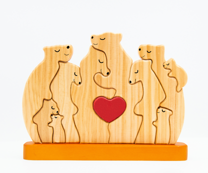 Bayline™ | Gepersonaliseerde Houten Beren Familie