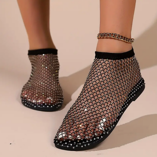 Bayline™ | Celebrity's Strass Decor Platte Sandalen