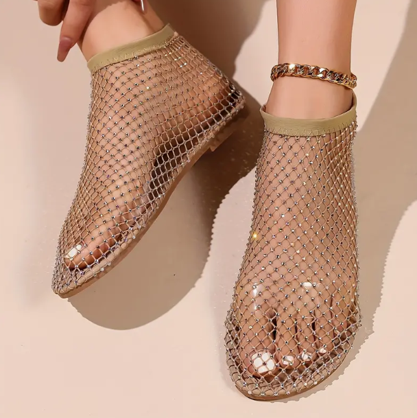 Bayline™ | Celebrity's Strass Decor Platte Sandalen