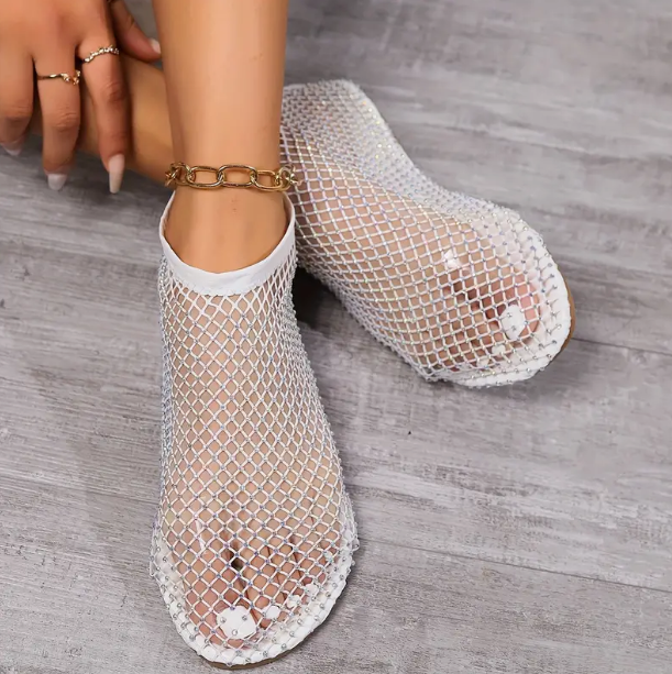 Bayline™ | Celebrity's Strass Decor Platte Sandalen