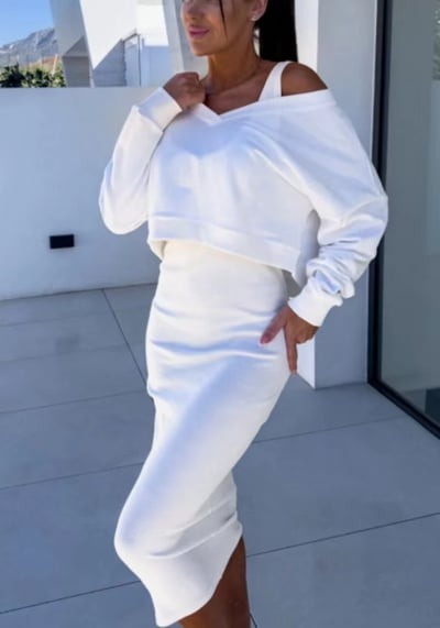 Bayline™ | Chique Vestjurk en V-hals Sweatshirt Set