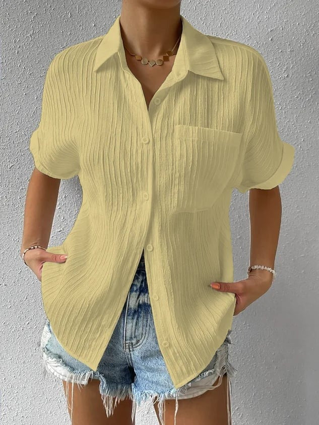 Bayline™ | Overhemd Kraag Casual Knoop Los Blouse