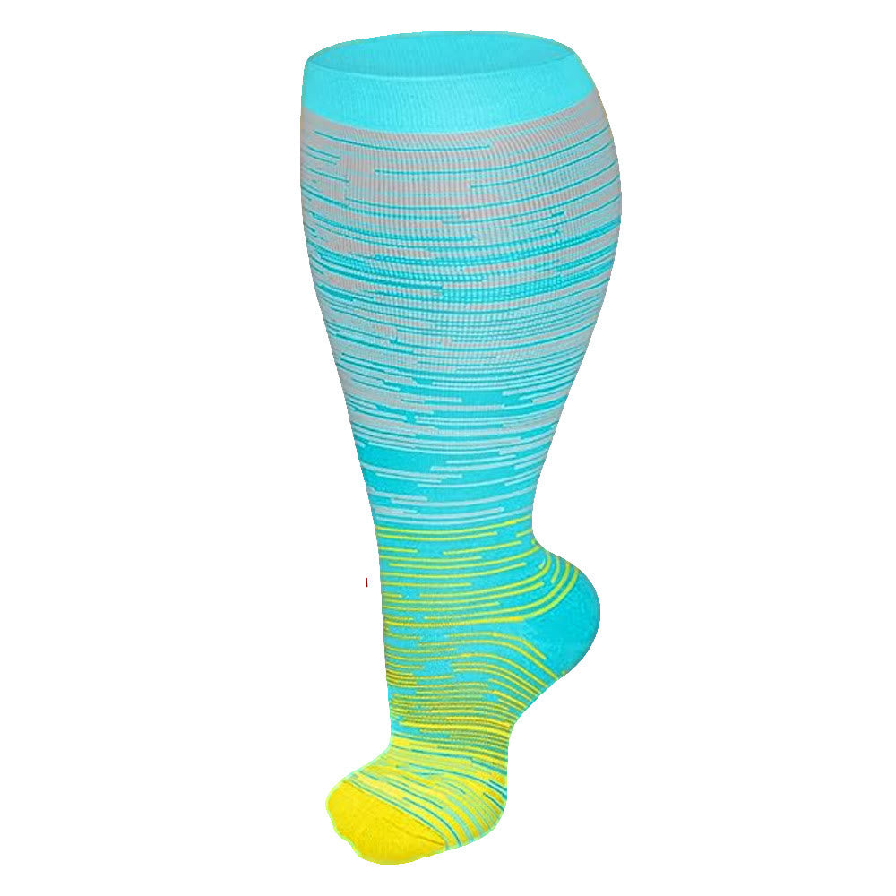 Bayline™ | Grote Maten Heldere Streep Compressiesokken (3 Veelkleurig Paar)