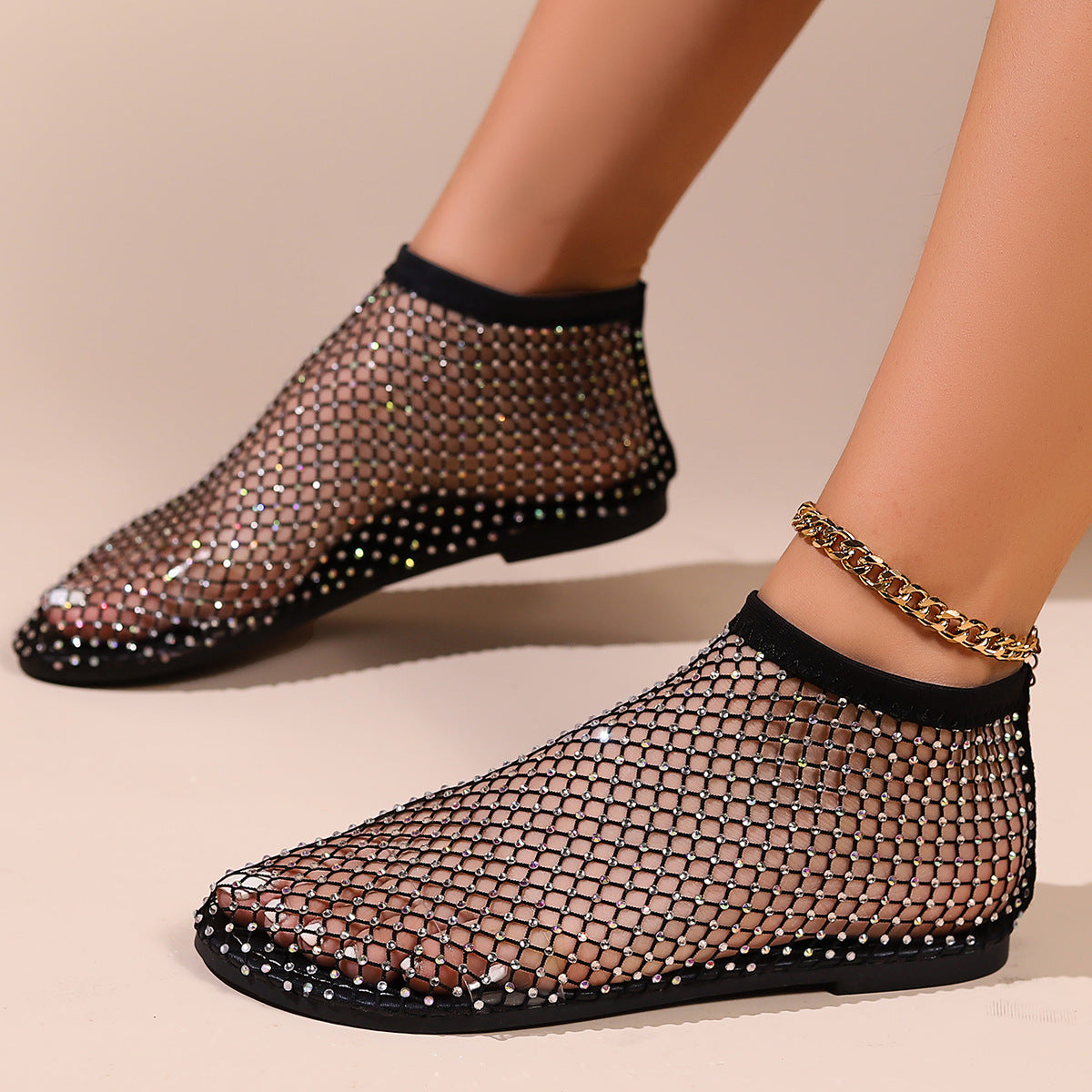 Bayline™ | Celebrity's Strass Decor Platte Sandalen