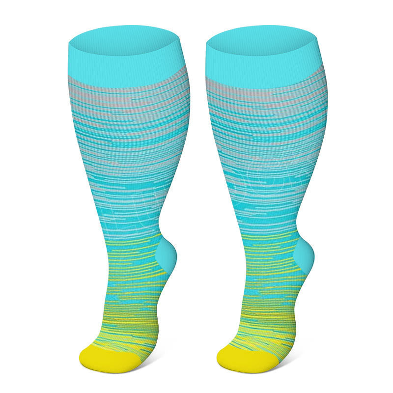 Bayline™ | Grote Maten Heldere Streep Compressiesokken (3 Veelkleurig Paar)