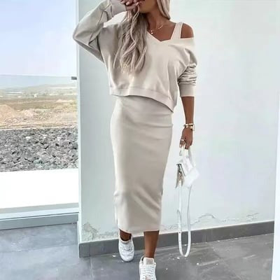 Bayline™ | Chique Vestjurk en V-hals Sweatshirt Set