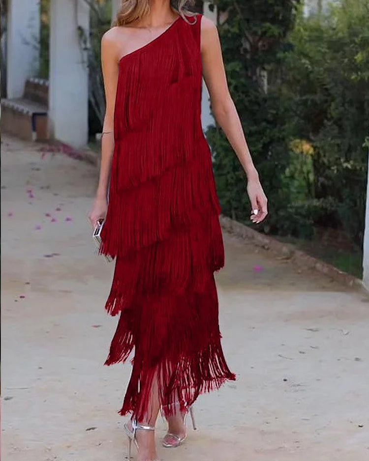 Bayline™ | Off-Shoulder Elegante Franje Jurk