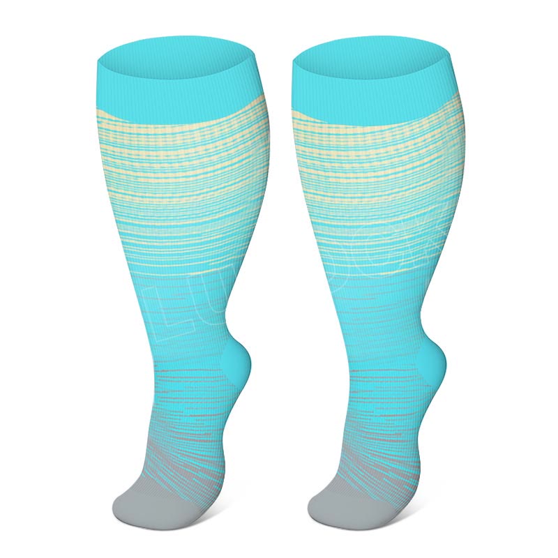 Bayline™ | Grote Maten Heldere Streep Compressiesokken (3 Veelkleurig Paar)