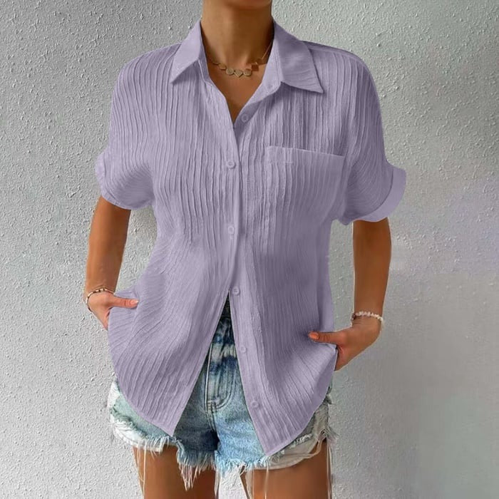 Bayline™ | Overhemd Kraag Casual Knoop Los Blouse
