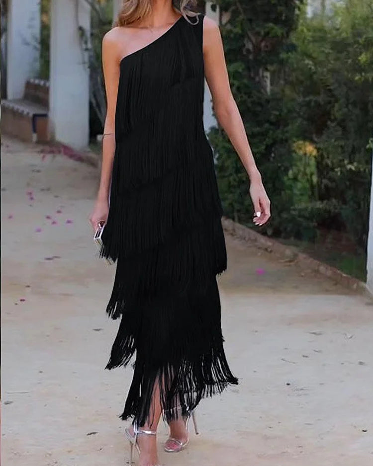 Bayline™ | Off-Shoulder Elegante Franje Jurk
