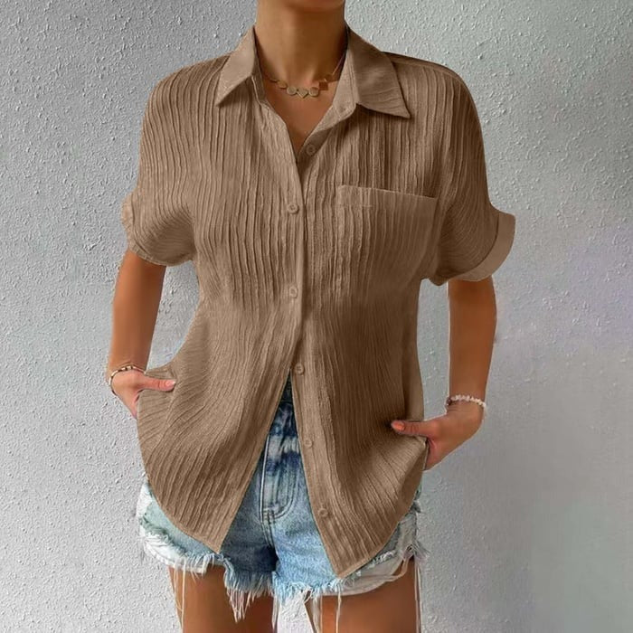 Bayline™ | Overhemd Kraag Casual Knoop Los Blouse