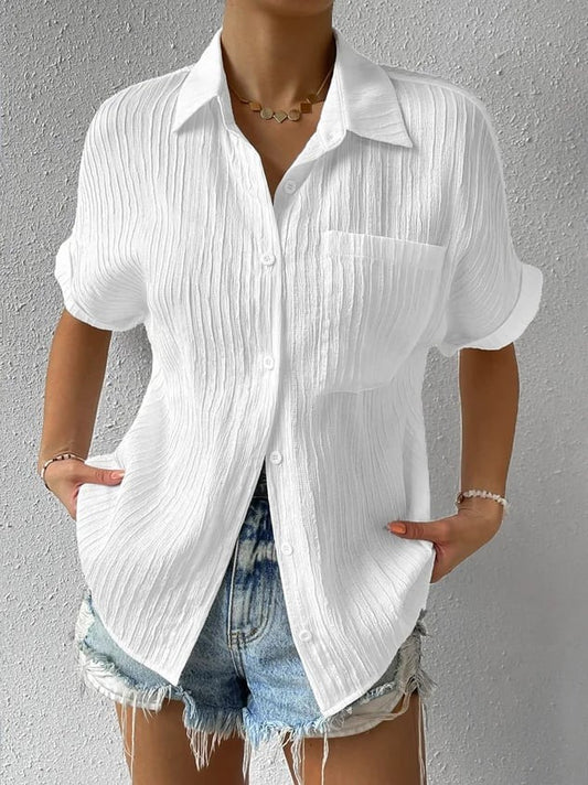 Bayline™ | Overhemd Kraag Casual Knoop Los Blouse