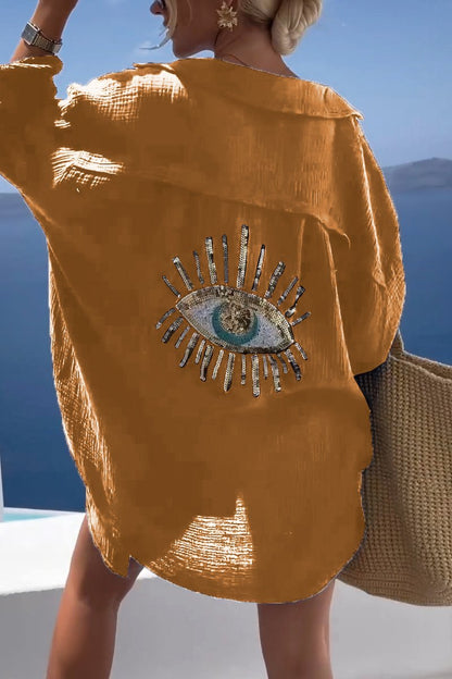 Bayline™ |  Evil Eye Casual Pailletten Kralen Shirt