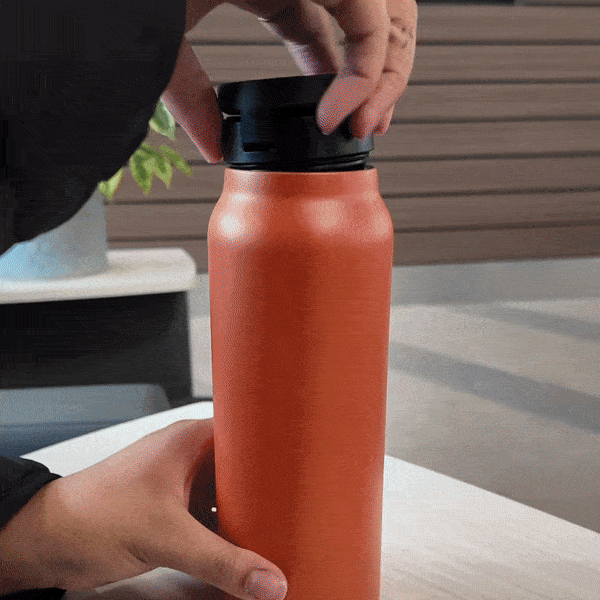 FluidFlex™ waterfles | Roestvrijstalen waterfles en magnetische telefoonhouder in 1!