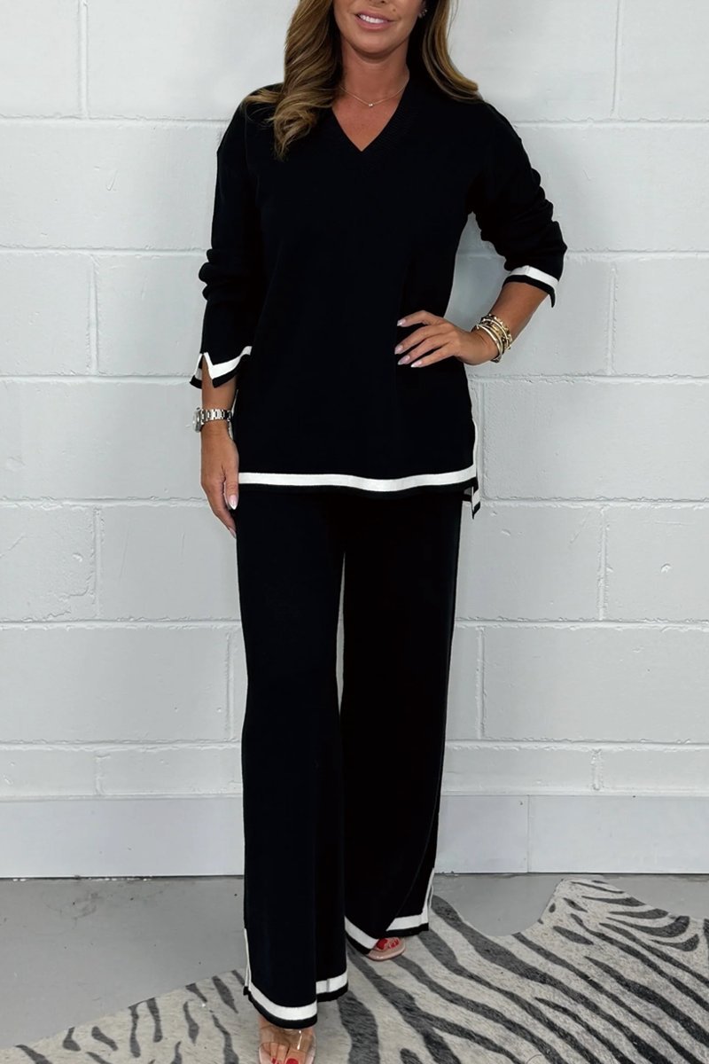 Bayline™ | Zacht Gebreide Broek Met V-Hals