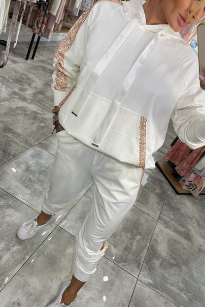 Bayline™ | Casual Pak Met Capuchon en Lange Pailletten
