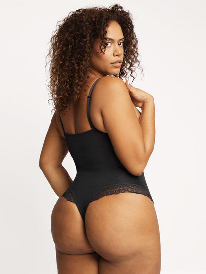 Bayline™ | Kanten Deep-V Hals Bodysuits