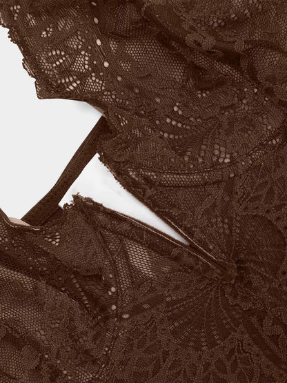 Bayline™ | Kanten Deep-V Hals Bodysuits