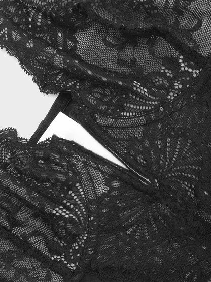 Bayline™ | Kanten Deep-V Hals Bodysuits
