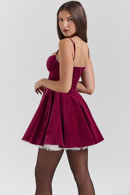 Bayline™ |  Elisse Mini Jurk Bourgondië