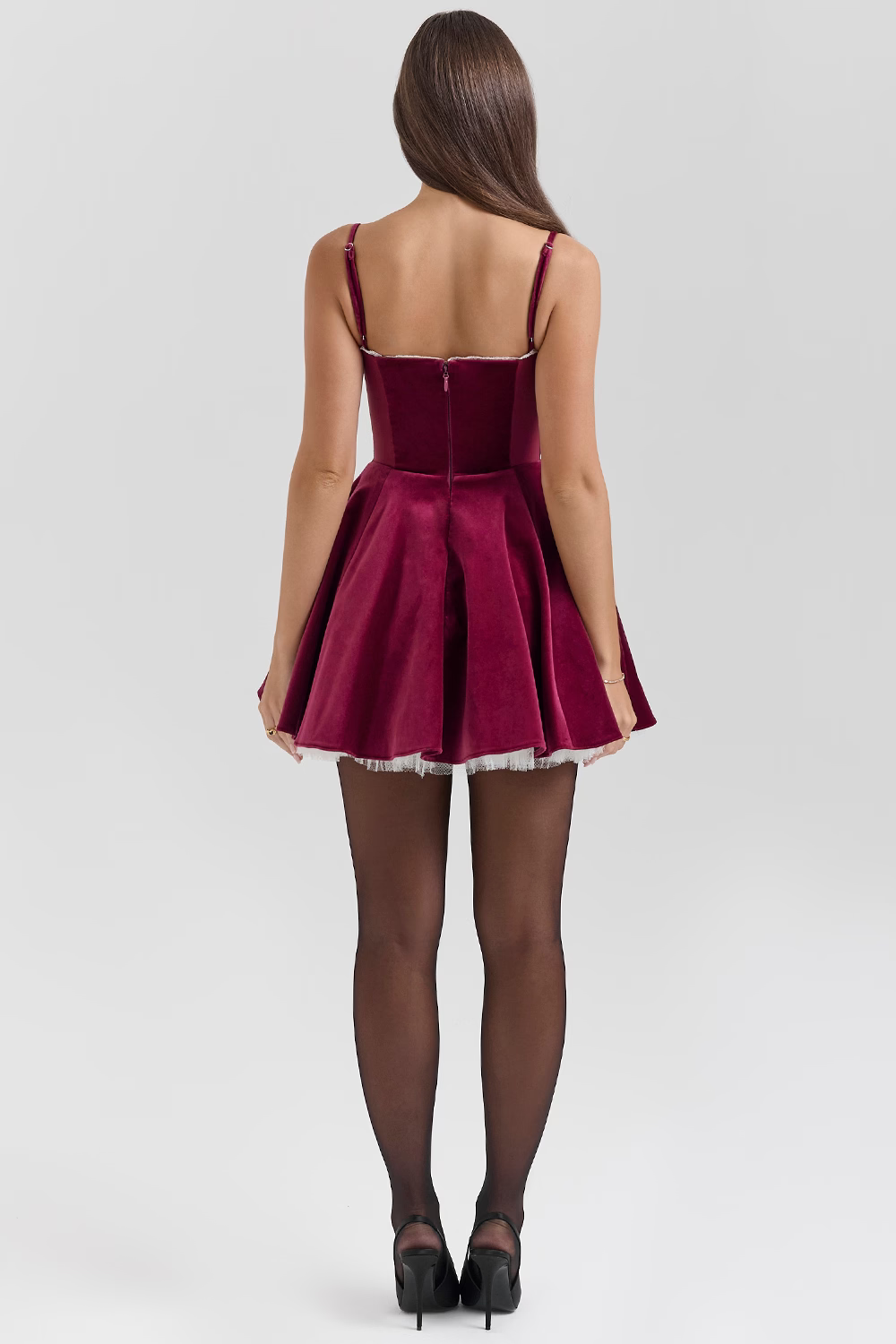 Bayline™ |  Elisse Mini Jurk Bourgondië