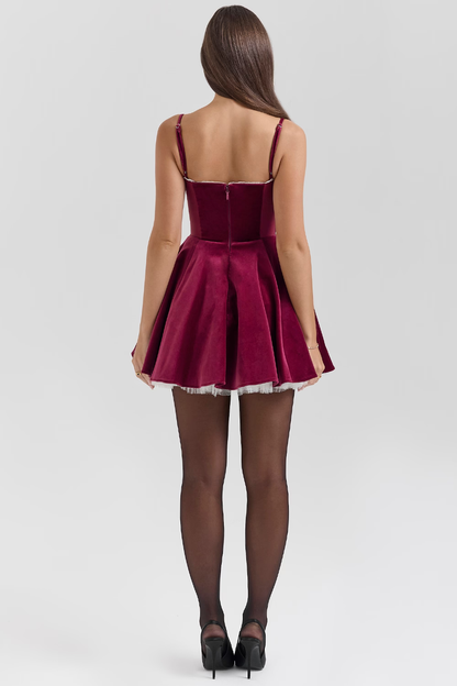 Bayline™ |  Elisse Mini Jurk Bourgondië