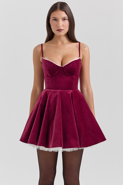 Bayline™ |  Elisse Mini Jurk Bourgondië