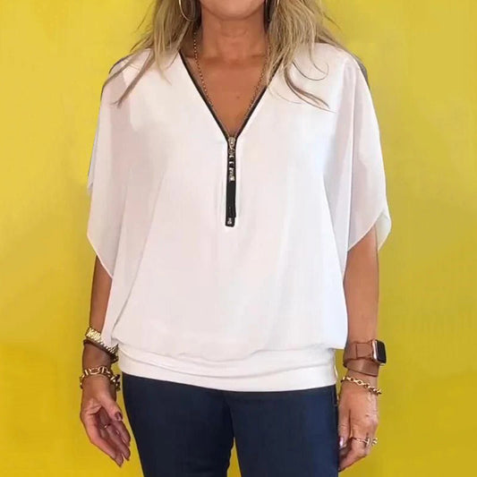 Bayline™ |  Casual Damestop Met Chiffon Ritssluiting