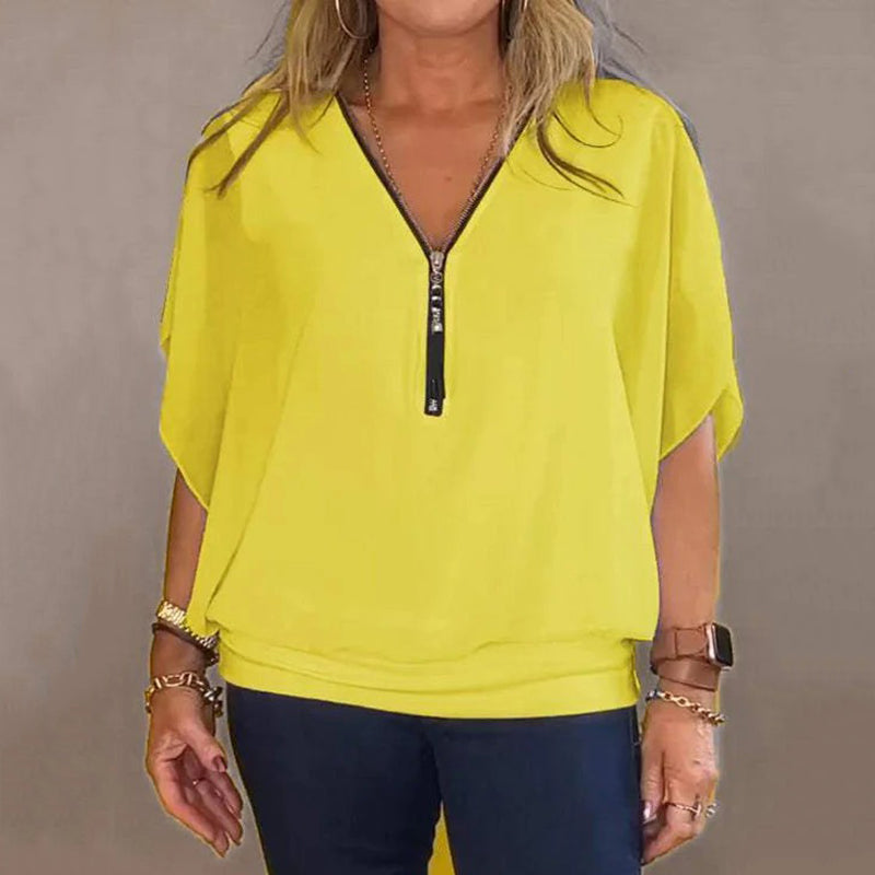 Bayline™ |  Casual Damestop Met Chiffon Ritssluiting