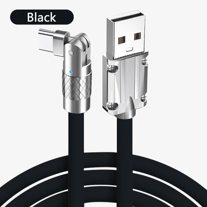 180° Rotaterende Snellaad kabel 120W usb Type-C/micro usb/iPhone 1.2m