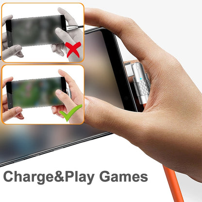 180° Rotaterende Snellaad kabel 120W usb Type-C/micro usb/iPhone 1.2m