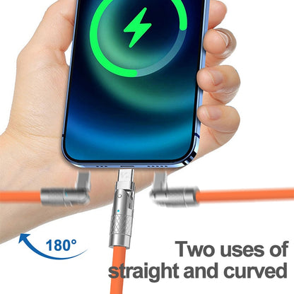 180° Rotaterende Snellaad kabel 120W usb Type-C/micro usb/iPhone 1.2m